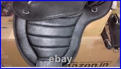 15 Inch Black Treeless Bareback Synthetic Horse Saddle + Girth + Stirrups