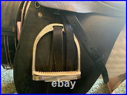16.5 Courbette Dressage Saddle with New Leathers and Irons Used Girth