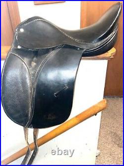 16 dressage saddle black leather