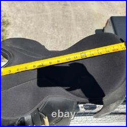 17 Thorowgood Synthetic Dressage Saddle with Stirrup Leathers & Stirrups, Black