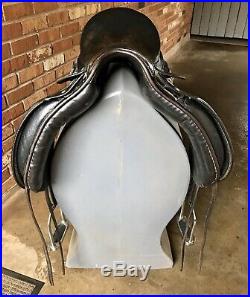 17 Wide Centaur Comfy Deep Seat Dressage Saddle with Leathers, Irons and 2 Girths