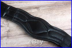 18 Horze Smooth Soft Leather Elastic Both End Dressage Horse Cinch Girth Black
