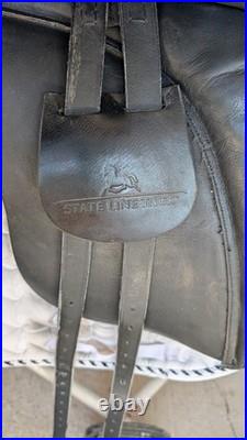 18 Inch Dressage Saddle, State Line Tack Brand with girths and bag