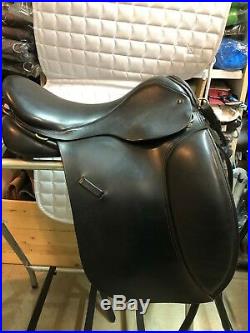18 Jeremy Rudge Black Leather Dressage Show Saddle Fitted Cover Girth