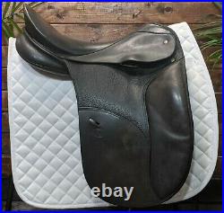 18 Schleese Ostergaard Dressage Saddle Girth and Stirrups/Leathers Included