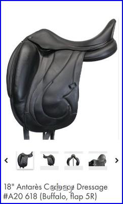 2020 Antares Cadence Dressage Saddle 18 Seat, M/W Tree, FULL BUFFALO Leather