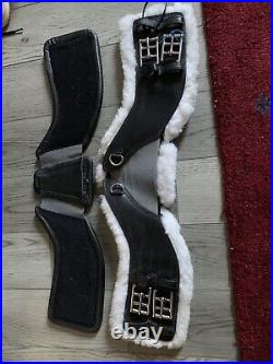 20 Total Saddle Fit TSF StretchTec Girth Black Leather, Free Fleece Liner