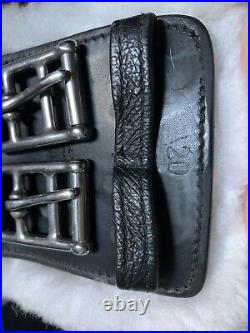 20 Total Saddle Fit TSF StretchTec Girth Black Leather, Free Fleece Liner