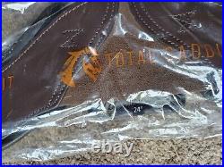 24 Total Saddle Fit StretchTec Dressage Girth brown leather- NEW