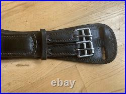 26 Black Leather Dressage Saddle Girth Padded Comfort Triple Elastic (EG204)