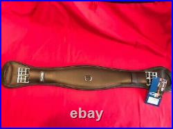 27 inch Dressage Girth Elastic Softly Padded Leather Brown
