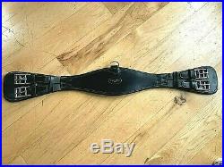 28 70cm PRESTIGE Black Leather Dressage Girth Rollers Triple Elastic(EG199)