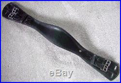 28 Black Otto Schumacher Dressage Girth Leather Padded Contoured Double Elastic