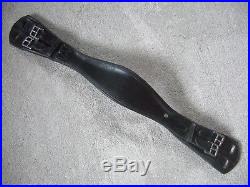 28 Black Otto Schumacher Dressage Girth Leather Padded Contoured Double Elastic