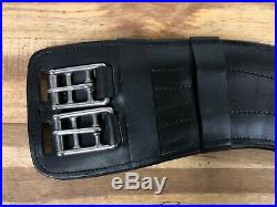 28 shaped black leather contour dressage girth