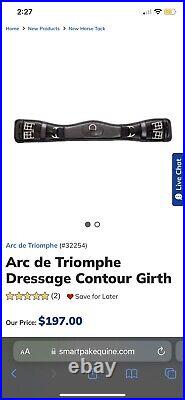 ADT Arc de Triomphe Black Dressage Leather Contoured Girth 22
