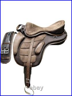 All Purpose Horse Saddle FREEMAX Synthetic English Treeless Suede Tack Size10-18