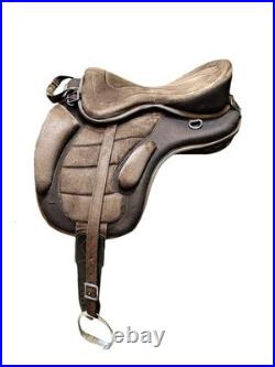 All Purpose Horse Saddle FREEMAX Synthetic English Treeless Suede Tack Size10-18