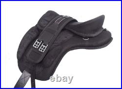 All Purpose Horse Saddle Synthetic FREEMAX English Treeless Suede Tack Size10-18