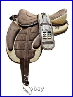 All Purpose Horse Saddle Synthetic FREEMAX English Treeless Suede Tack Size10-18