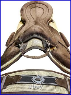 All Purpose Horse Saddle Synthetic FREEMAX English Treeless Suede Tack Size10-18