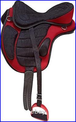All Purpose Synthetic FREEMAX English Horse Saddle Treeless Suede Tack Size10-18 All Purpose Synthetic FREEMAX English Horse Saddle Treeless Suede Tack Size10-18