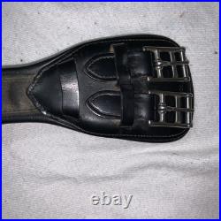 Amerigo Padded leather Anatomic ELASTIC Insets DRESSAGE GIRTH Black 70cm 28