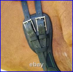 Amerigo Padded leather Anatomic ELASTIC Insets DRESSAGE GIRTH Black 70cm 28