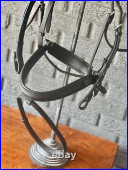 Aramas Raised Padded Dressage Bridle with Flash withLeather Reins Black Oversize Aramas Raised Padded Dressage Bridle with Flash withLeather Reins Black Oversize