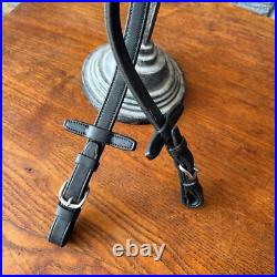 Aramas Raised Padded Dressage Bridle with Flash withLeather Reins Black Oversize Aramas Raised Padded Dressage Bridle with Flash withLeather Reins Black Oversize