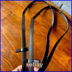 Aramas Raised Padded Dressage Bridle with Flash withLeather Reins Black Oversize Aramas Raised Padded Dressage Bridle with Flash withLeather Reins Black Oversize