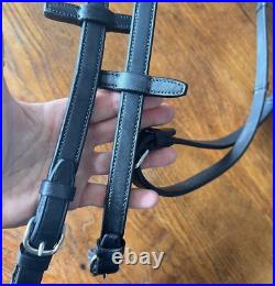 Aramas Raised Padded Dressage Bridle with Flash withLeather Reins Black Oversize Aramas Raised Padded Dressage Bridle with Flash withLeather Reins Black Oversize