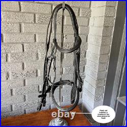 Aramas Raised Padded Dressage Bridle with Flash withLeather Web Reins Black Cob Aramas Raised Padded Dressage Bridle with Flash withLeather Web Reins Black Cob