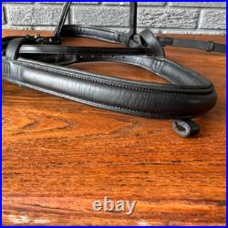 Aramas Raised Padded Dressage Bridle with Flash withLeather Web Reins Black Cob Aramas Raised Padded Dressage Bridle with Flash withLeather Web Reins Black Cob