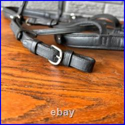 Aramas Raised Padded Dressage Bridle with Flash withLeather Web Reins Black Cob Aramas Raised Padded Dressage Bridle with Flash withLeather Web Reins Black Cob