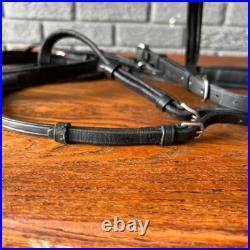 Aramas Raised Padded Dressage Bridle with Flash withLeather Web Reins Black Cob Aramas Raised Padded Dressage Bridle with Flash withLeather Web Reins Black Cob