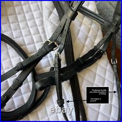 Aramas Raised Padded Dressage Bridle with Flash withLeather Web Reins Black Cob Aramas Raised Padded Dressage Bridle with Flash withLeather Web Reins Black Cob