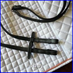 Aramas Raised Padded Dressage Bridle with Flash withLeather Web Reins Black Cob Aramas Raised Padded Dressage Bridle with Flash withLeather Web Reins Black Cob