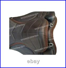 Black, Brown & Tan Color Treeless Leather Freemax Horse English Saddle 14 Sizes
