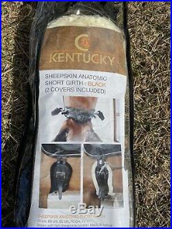 Black Kentucky Sheepskin Anatomical Short Dressage Girth 65 Cm 25.5 In