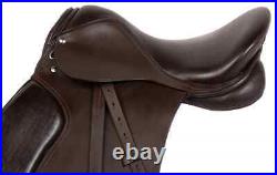 Black Leather Horse Saddle Jumping Dressage With Girth & Tack Set Size 14 18