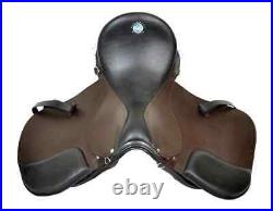 Brown Jumping Dressage Leather Horse Saddle With Girth & Tack Set Size 14 18