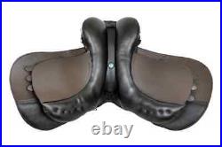 Brown Jumping Dressage Leather Horse Saddle With Girth & Tack Set Size 14 18