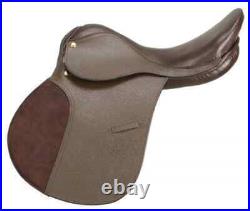 Brown Leather Horse Saddle Jumping Dressage With Girth & Tack Set Size 14-18
