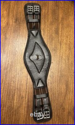 Brown Leather Padded Short Girth By Kavalkade Size 28 for Monoflap Saddles Exc