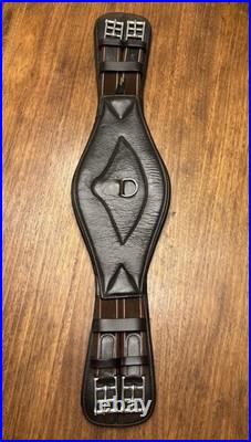 Brown Leather Padded Short Girth By Kavalkade Size 28 for Monoflap Saddles Exc