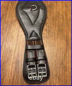 Brown Leather Padded Short Girth By Kavalkade Size 28 for Monoflap Saddles Exc