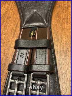 Brown Leather Padded Short Girth By Kavalkade Size 28 for Monoflap Saddles Exc