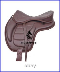 Brown Leather Softy Treeless English Horse Saddle & tack