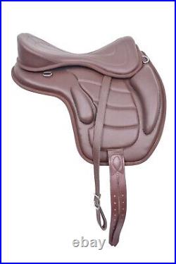 Brown Leather Softy Treeless English Horse Saddle & tack